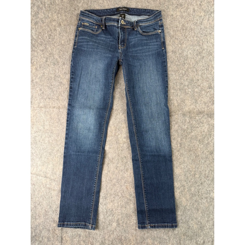 White House Black Market Slim Ankle‎ Jeans 4R Dark Wash Denim Mid Rise Womens